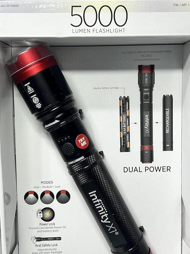 Infinity X1 5000L Dual Power Focusing Flashlight