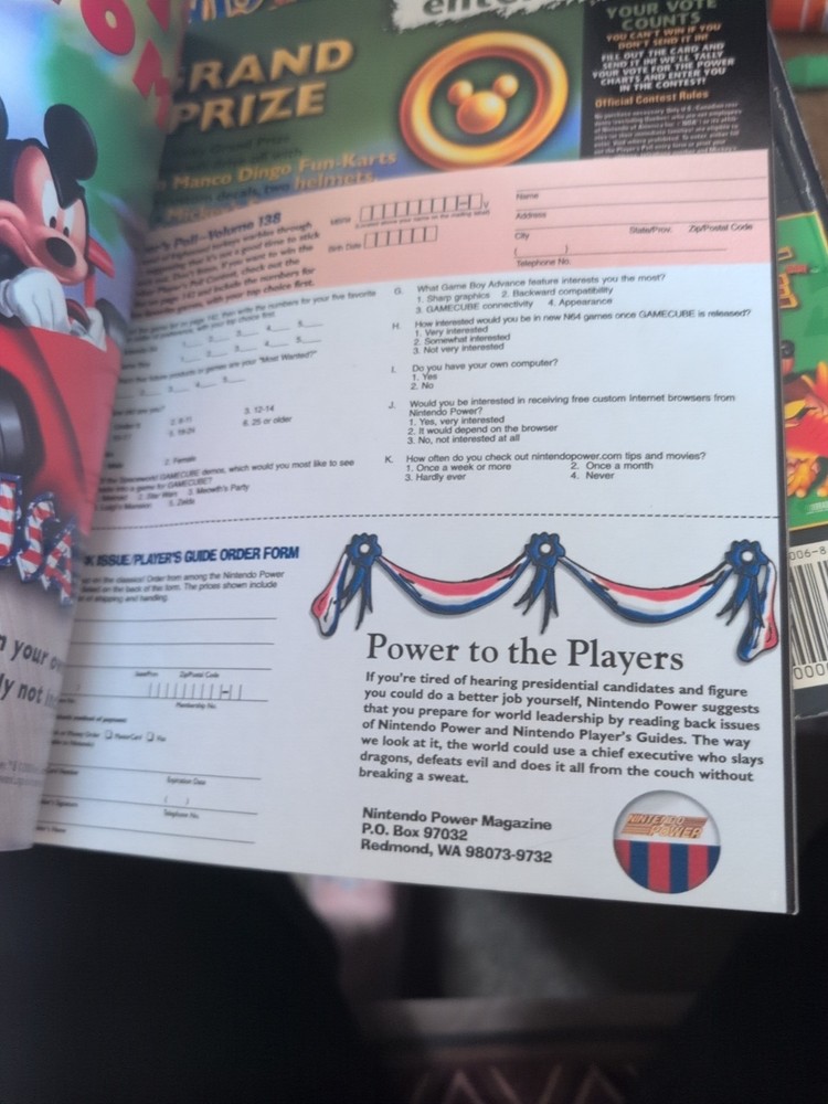 DAMAGE Nintendo Power Volume 138 w/ Poster, comic, and inserts
