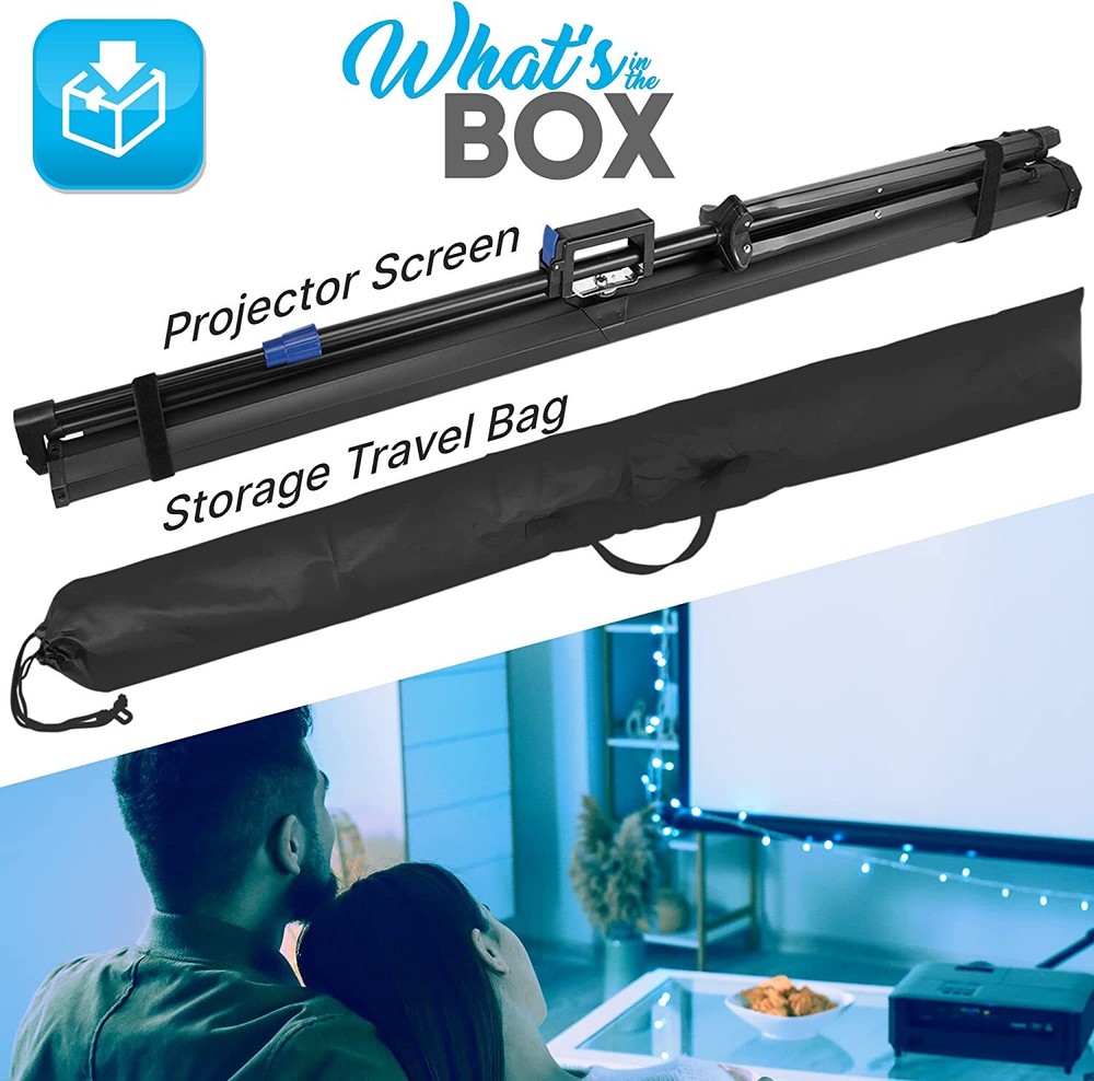 PyleHome PRJTP80 Tripod Projector Screen 84"16:9 Widescreen