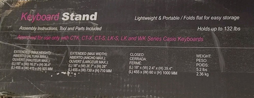 Casio ARST Single-X Adjustable Keyboard Stand , Black