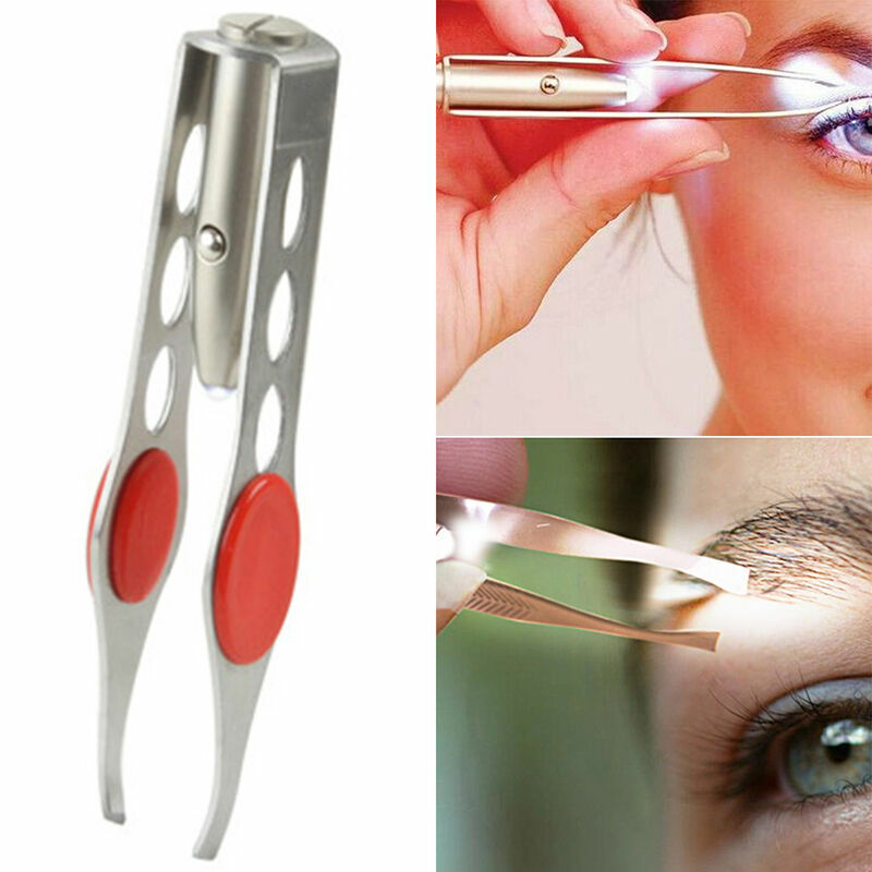 Portable Tweezer With LED Light Hair Removal Eyebrow Beauty Make Up Tools