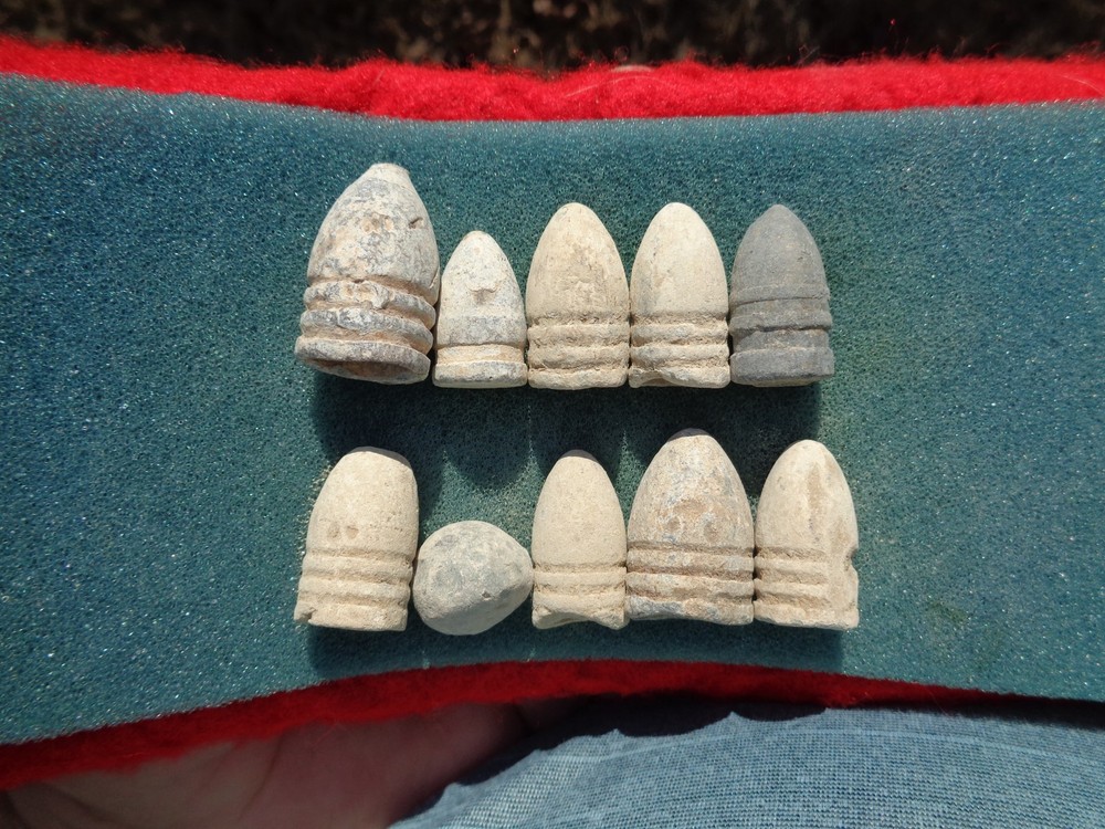 10 Different Various Confederate & Union Civil War Bullets P