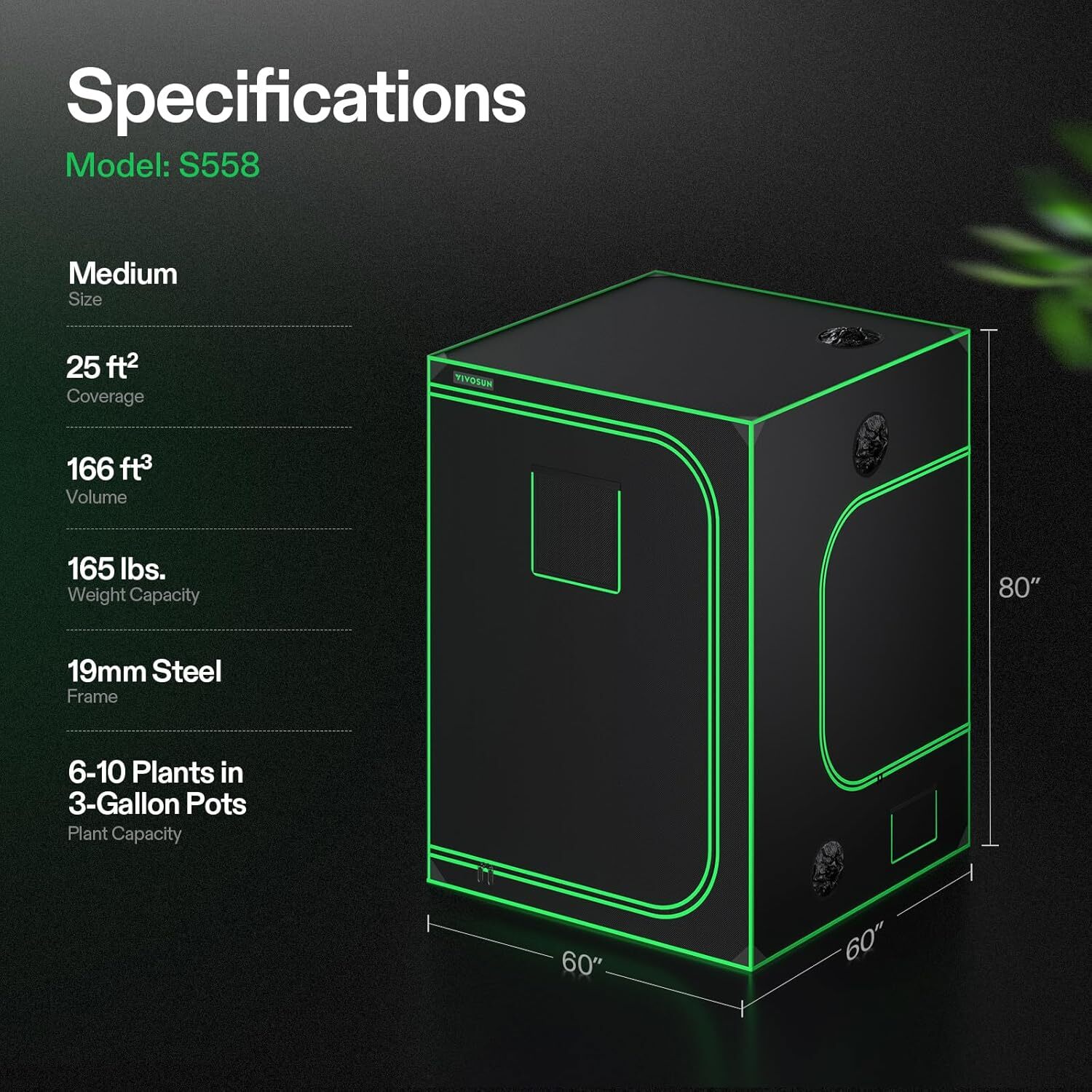 VIVOSUN 5x5FT Smart Grow Tent Kit & 650W LED Grow Light & G6 Ventilation E42A+