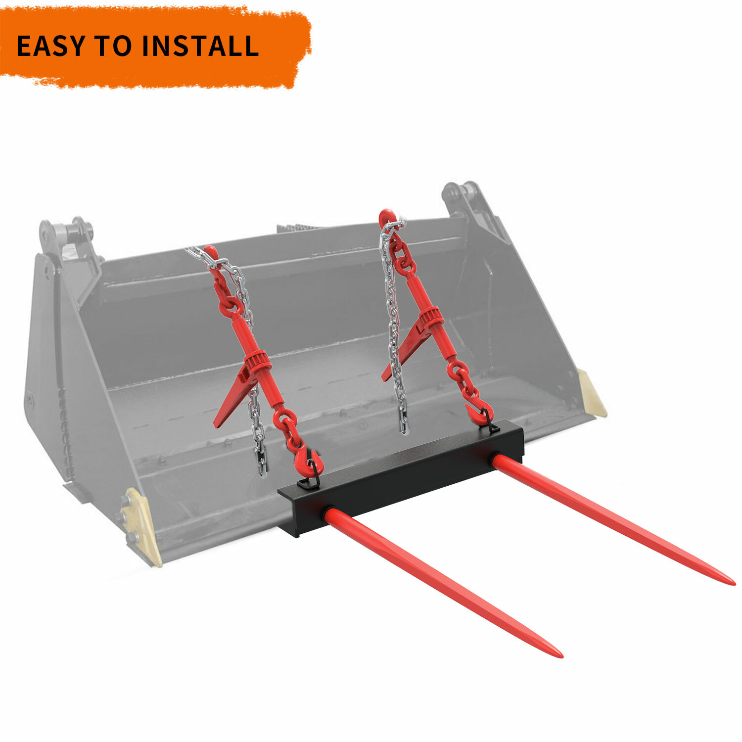 Universal 49" Hay Bale Spear Front Loader Bucket Attachment