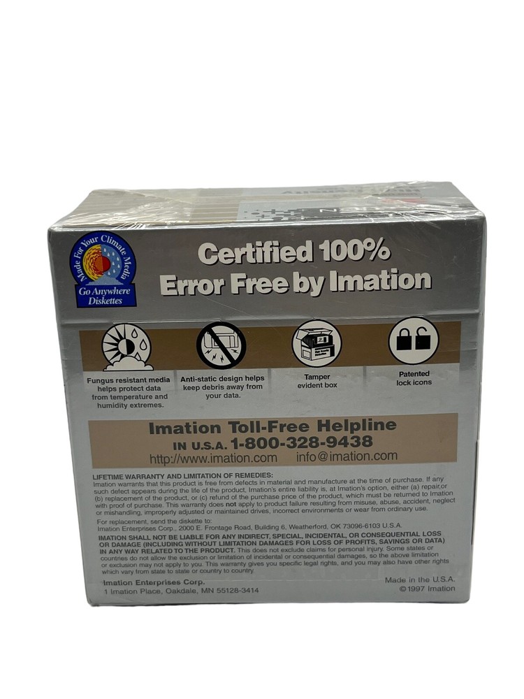 SEALED Imation 3M 10 Diskettes 2HD High Density 3.5 inch