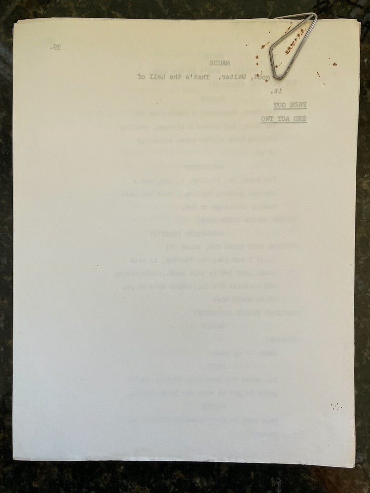 Maude TV Script - "Walter Gets Religion" -Original First Draft