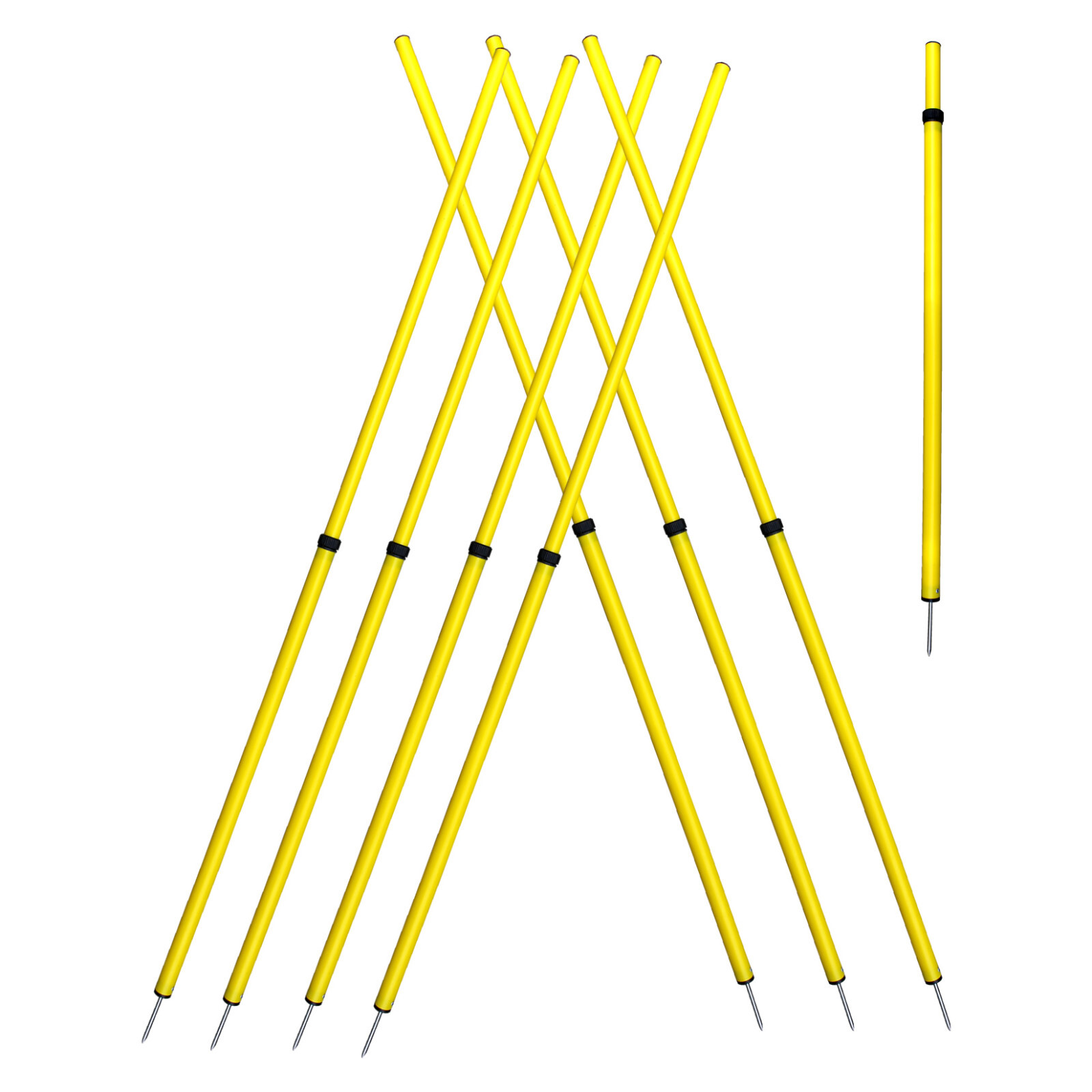 Agility Telescopic Poles Portable Training Obstacle Football Soccer Coach Set 8