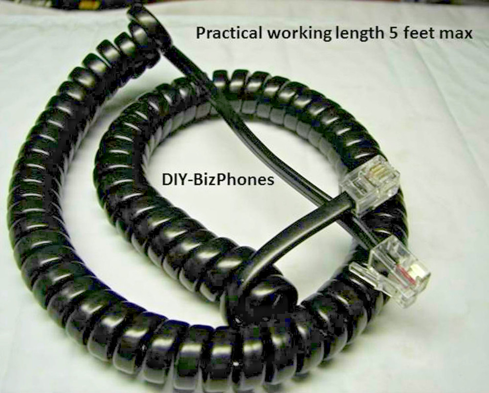 5-Pack Lot Black 9Ft Poly Edge Phone Handset Cord E100 E220 E300 E320 E350 E550