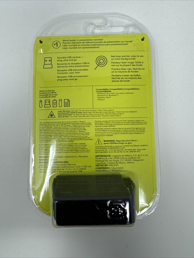 Logitech R400 Presenter Remote Control & Laser Pointer Black 910-001354