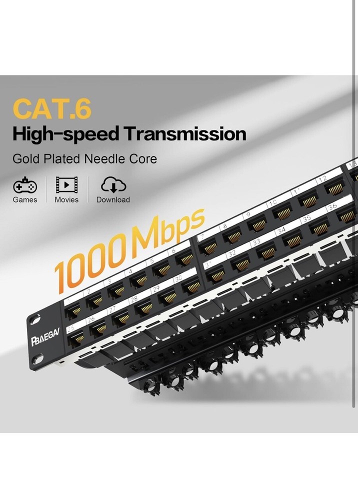 48 Port Patch Panel Cat6 19” Rack & Wall Mount Ethernet UTP Keystone Patch Panel