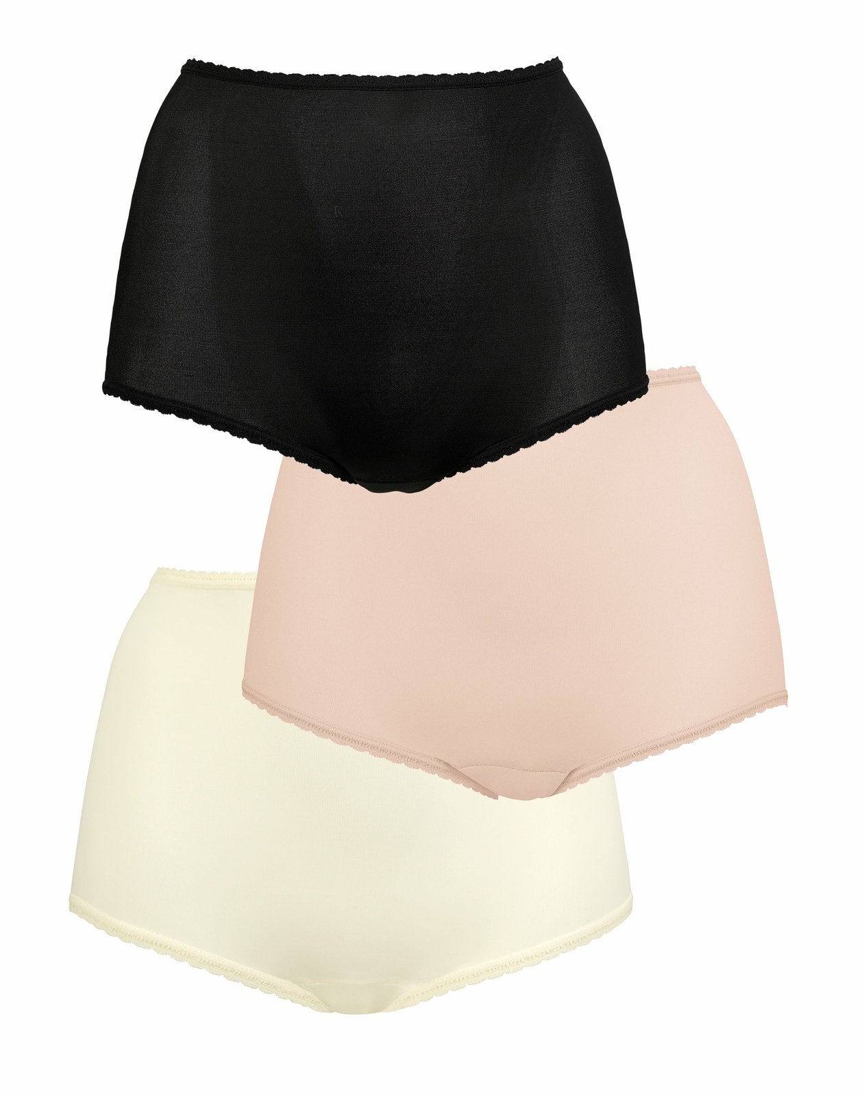 Bali Brief 3Pack Panty Underwear Skimp Skamp Smooth back Full Seat Premium nylon