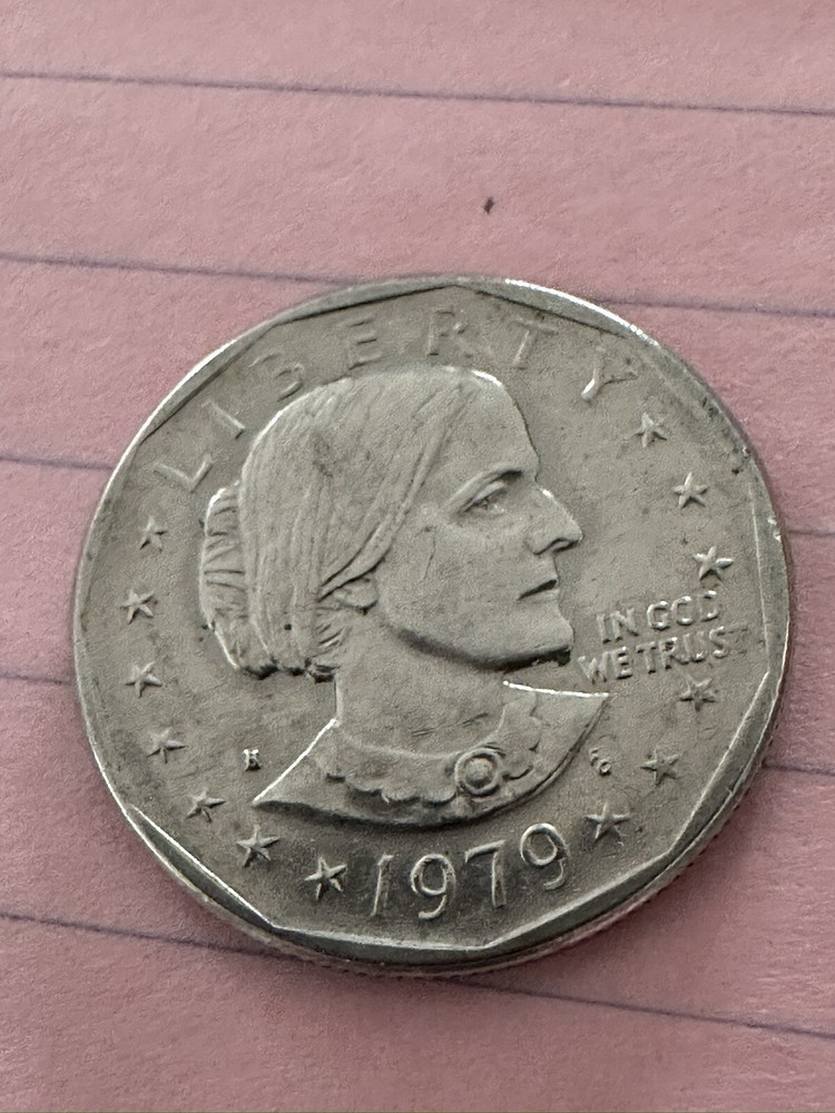 1979 susan b anthony dollar fg Mint Mark Error Above Shoulder G86/9