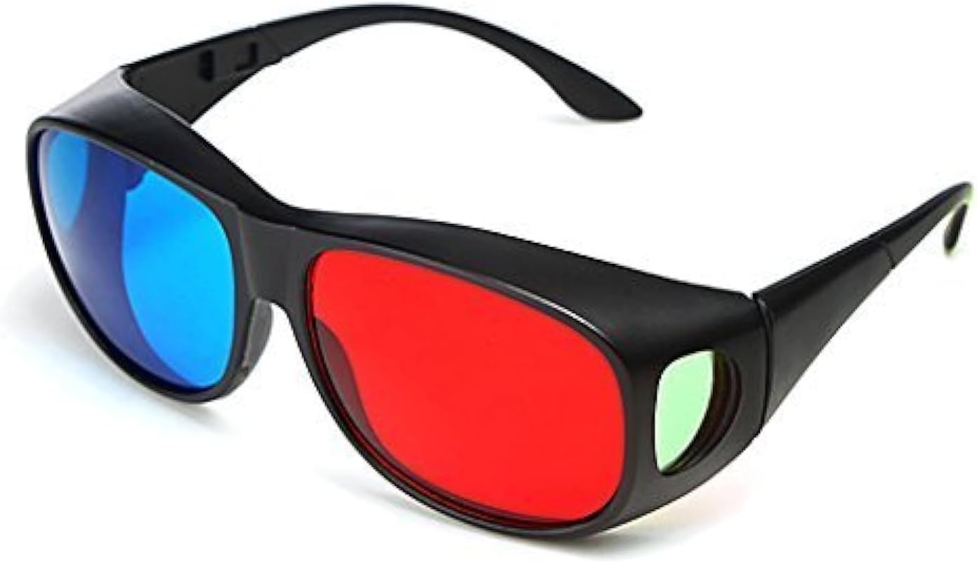 BIAL Red Blue Cyan Anaglyph 3D Glasses for Movies Games Simple Style