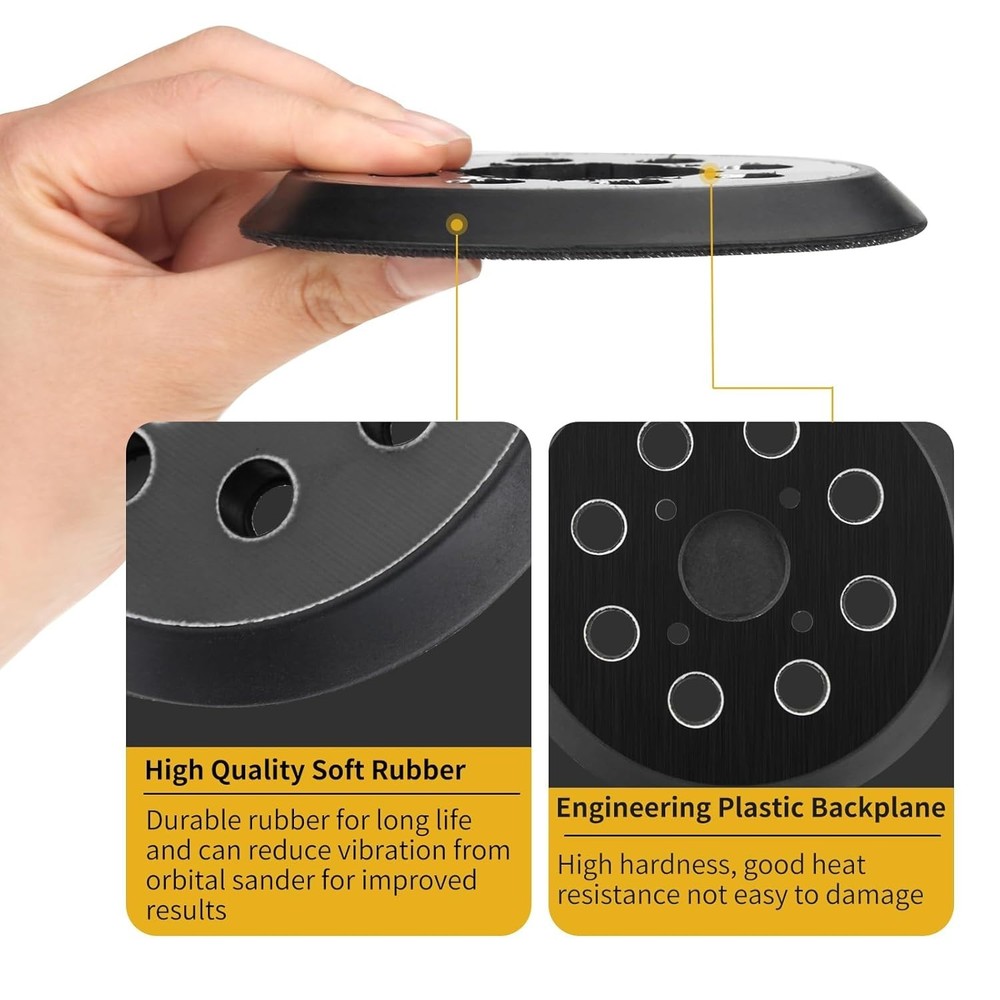 4-Pack 5-Inch Hook & Loop Sander Pads for Ryobi & More