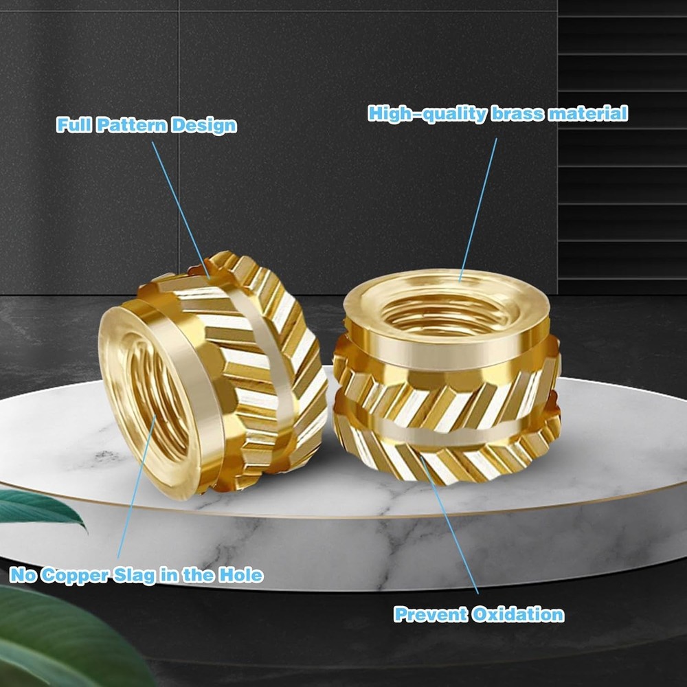 100Pcs M3 Threaded Insert, Heat Set Inserts Brass Nuts