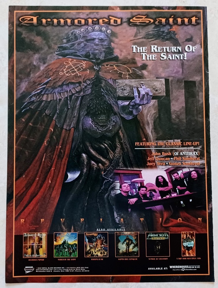 ARMORED SAINT~REVELATION~2000 ALBUM PROMO~PRINT AD ADVERT POSTER PINUP~JOHN BUSH