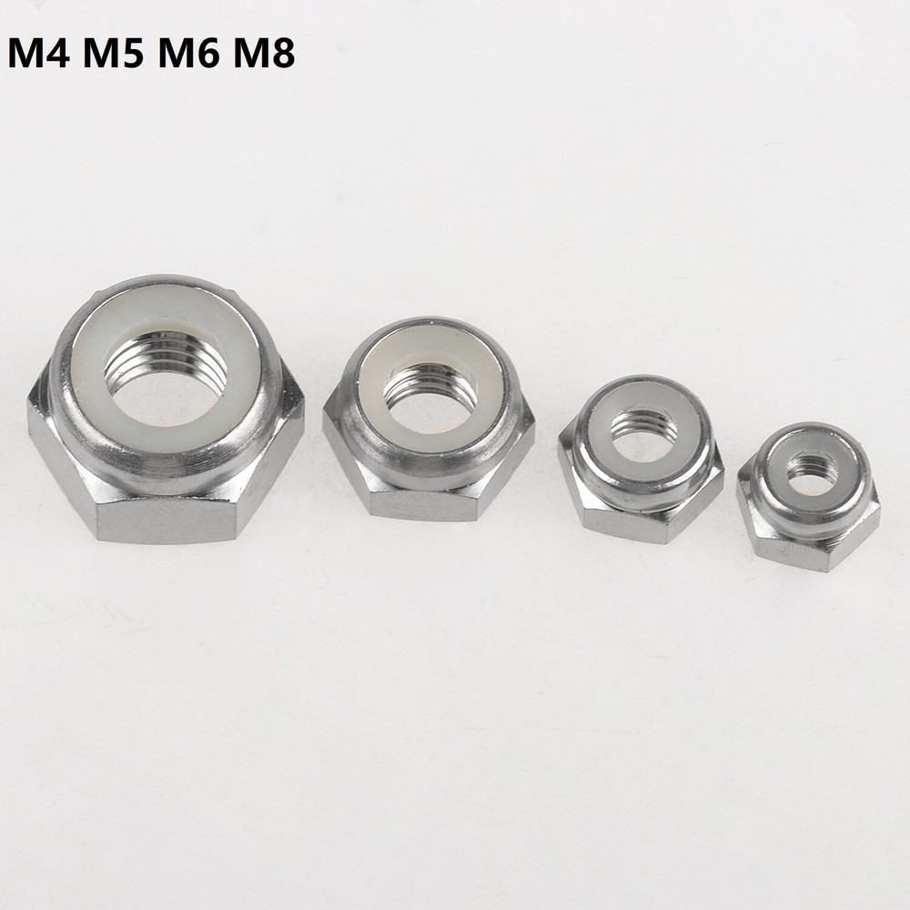 Titanium NYLOC Lock Nut locking Hex hexagonal Nuts Ti Nylon M4 M5 M6 M8