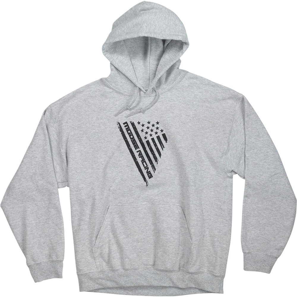Moose Salute Mens Pullover Hoody Ash MD