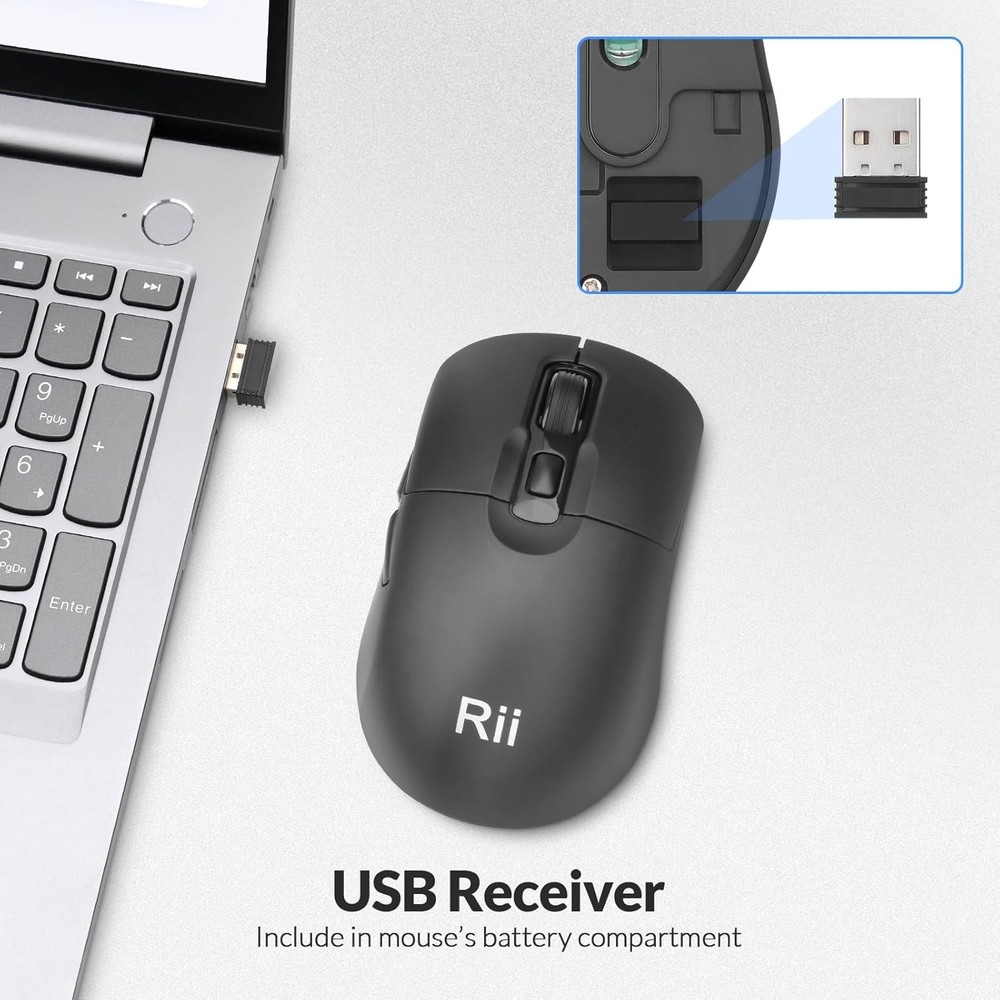 Wireless Keyboard and Mouse, 2.4G Full-Sized Quiet Ergonomic Keyboard, Quiet Typ