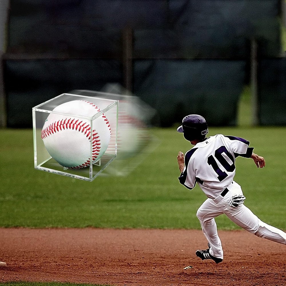 4 Pack Baseball Display Case UV Protected Acrylic FOUR PACK, Clear-4