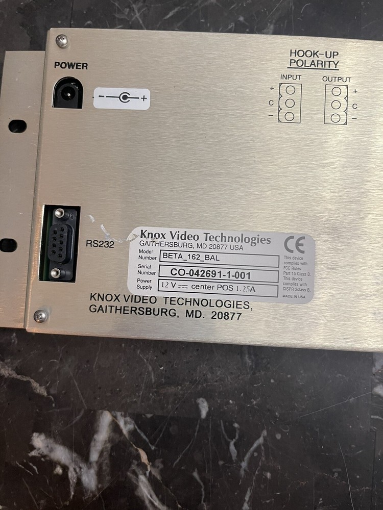 Knox Video Technologies Model: BETA_162_BAL Brand new