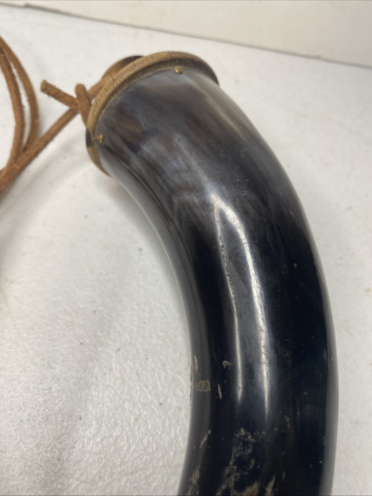 MUZZLE LOADER BLACK POWDER HORN 7” RE-ENACTMENT