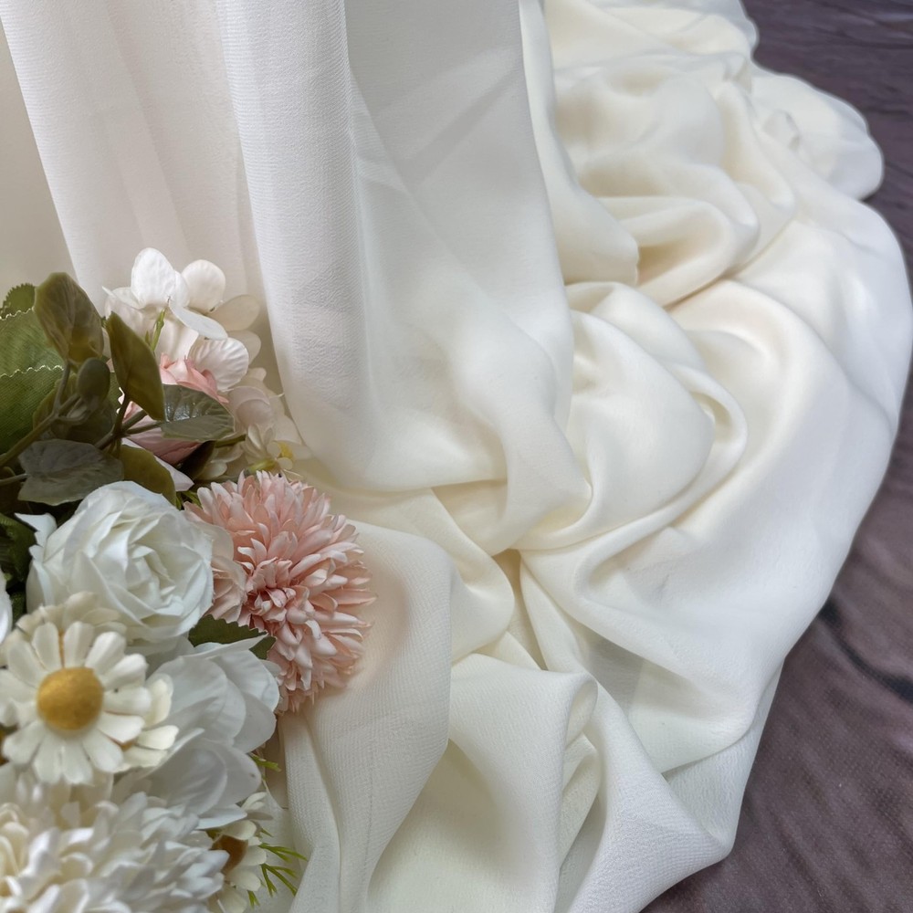Pooling and Floating Chiffon Table Skirt with extra length, 6FT 9FT 14FT Shee...