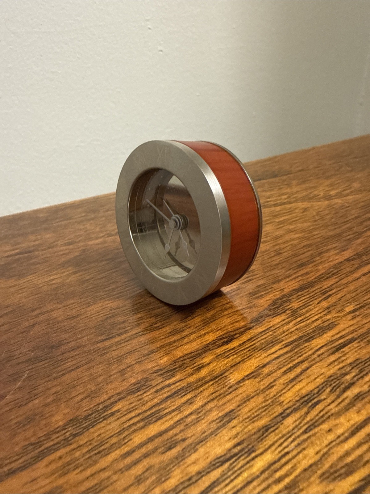 Vintage Travel Alarm Clock with leather case