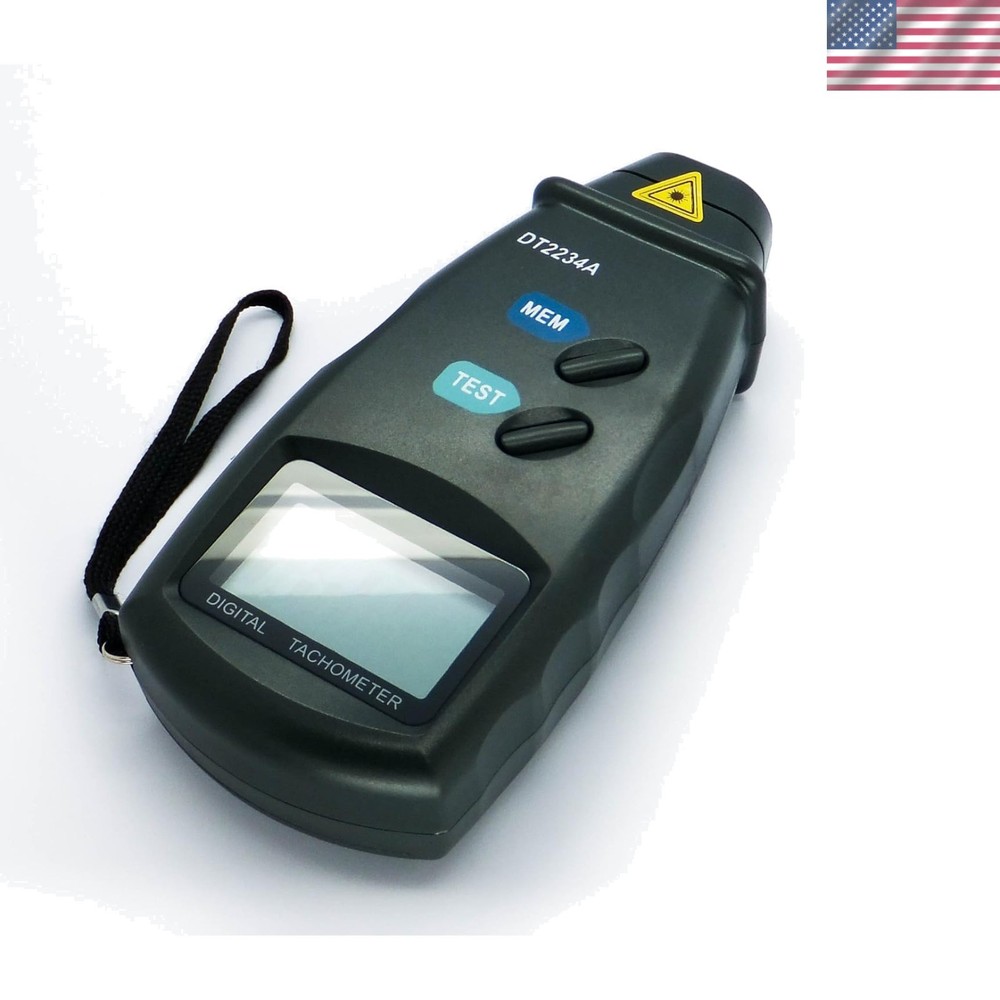 Non-Contact Digital Laser Tachometer - Auto Zero Adjustment & Memory Storage