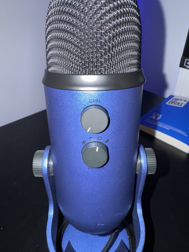 Blue Yeti USB Desktop Wired Microphone w/ Stand, Mute Switch, Blue