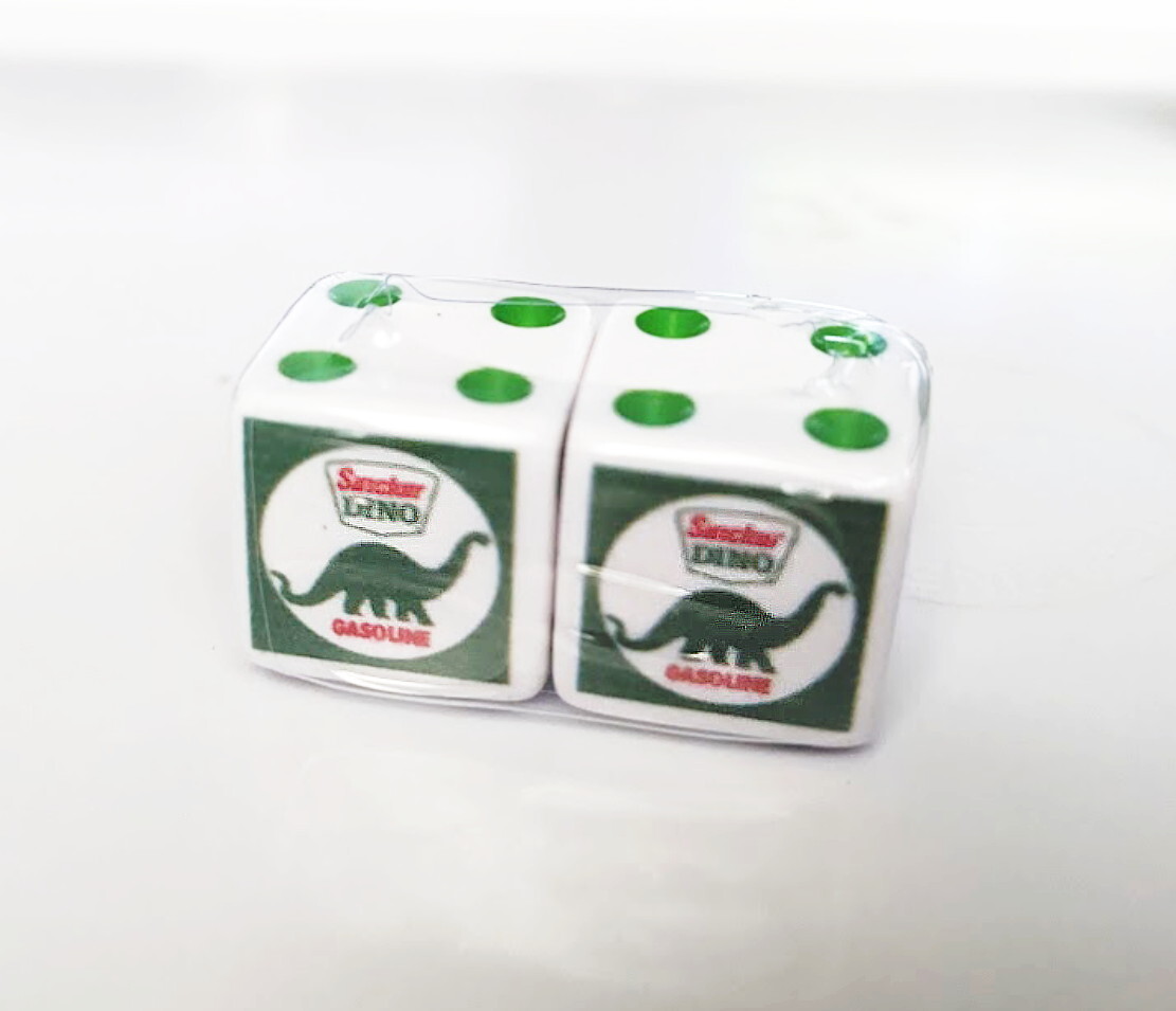 Sinclair Dino Gasoline Gas Oil Dice Pair Set Collectible Board Game Night Rare