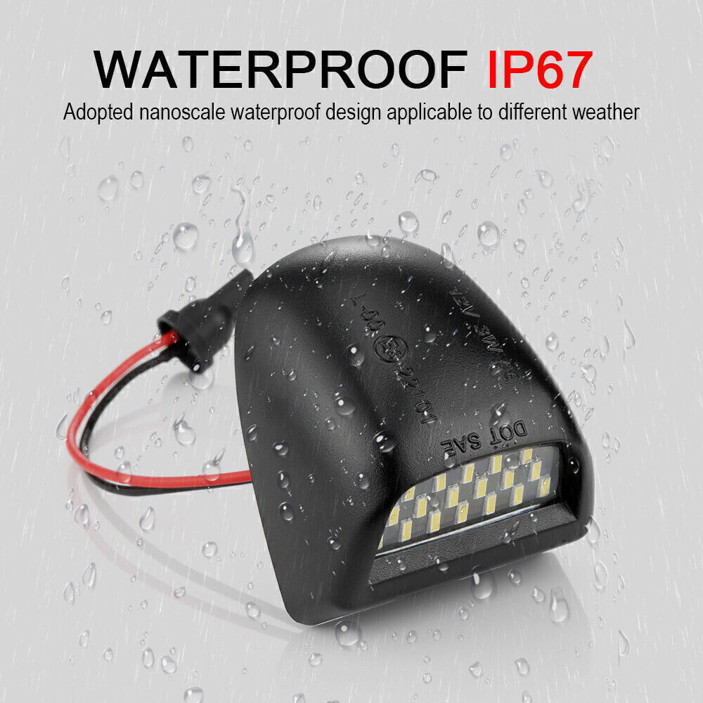 2 Pcs LED License Plate Light Assembly For Chevy Silverado GMC Sierra Cadillac