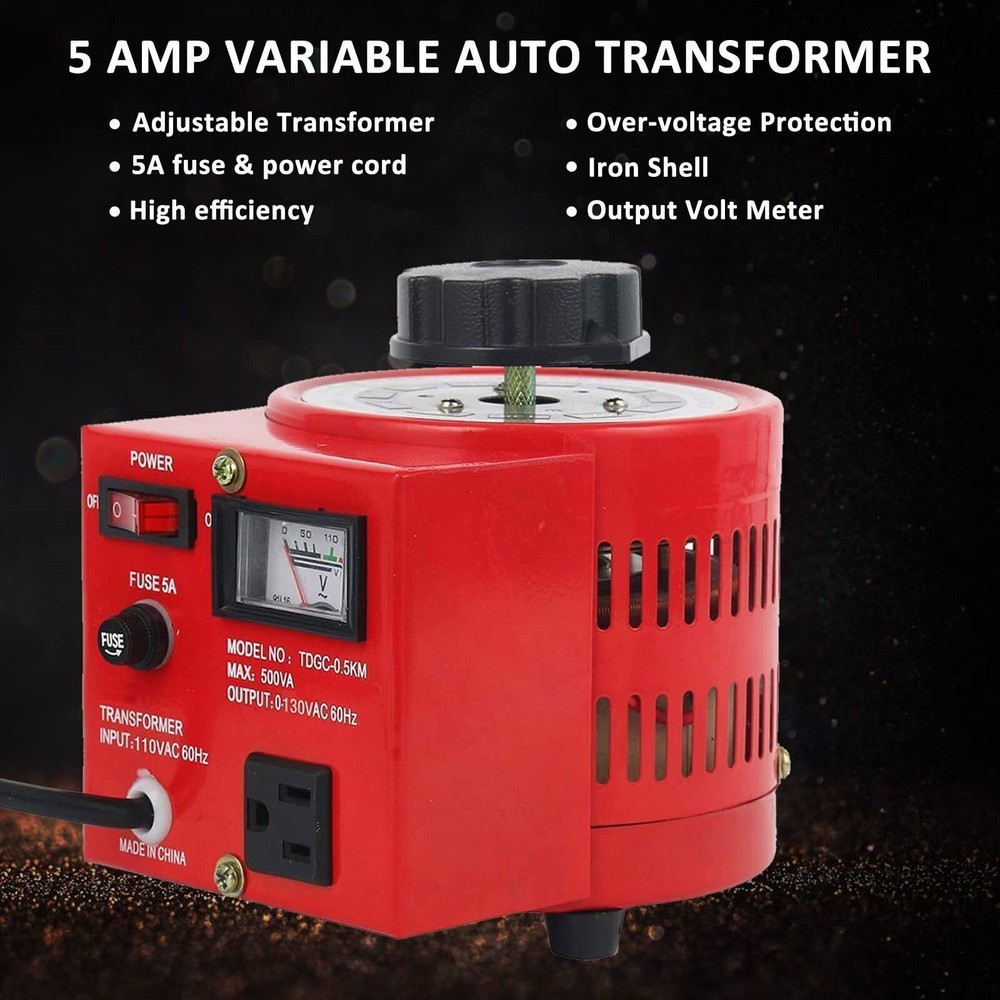 5Amp Variac Transformer Variable AC Voltage Regulator Converter 500VA 0-130V