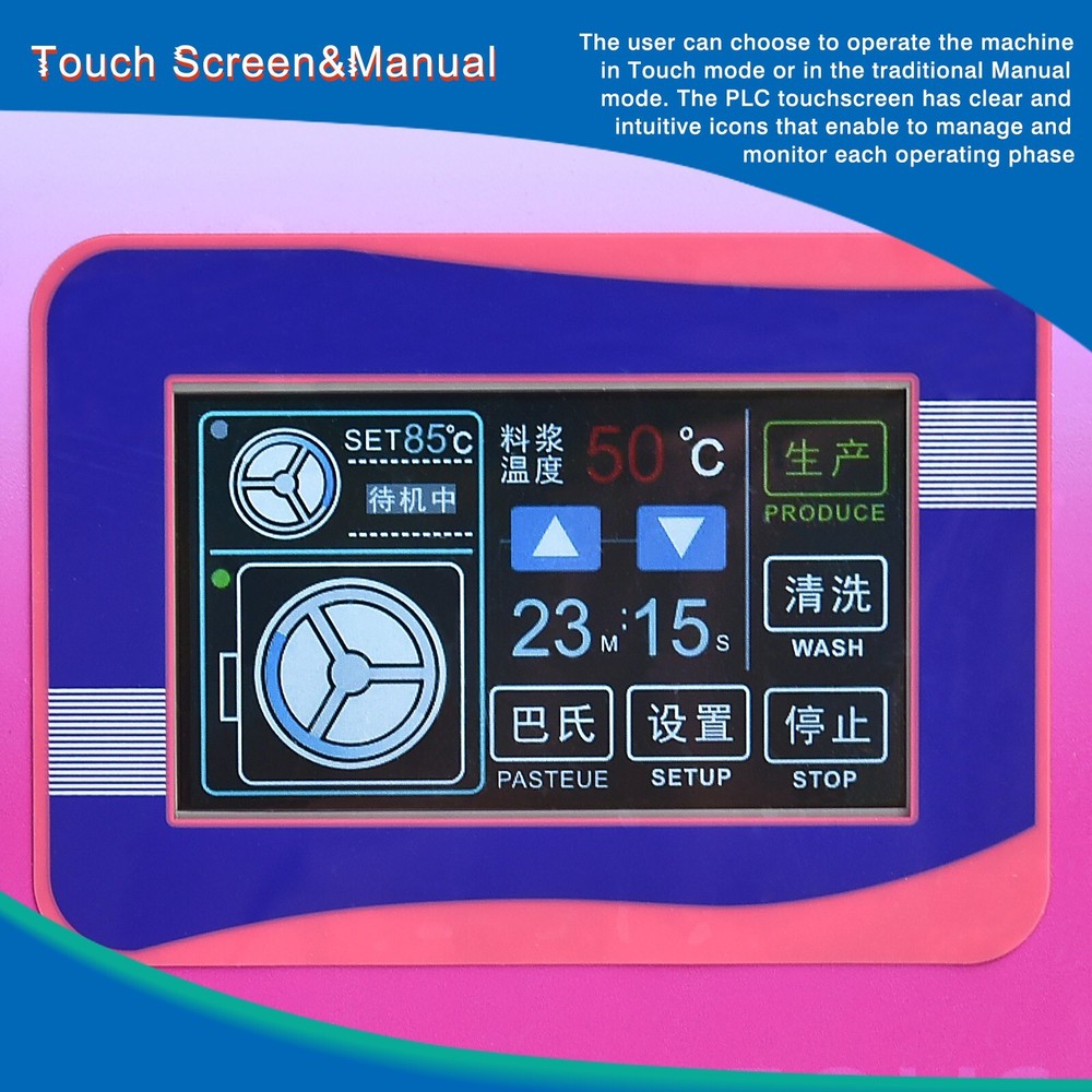 Kolice Commercial Gelato Hard Ice Cream Machine with Pasteurizer Function