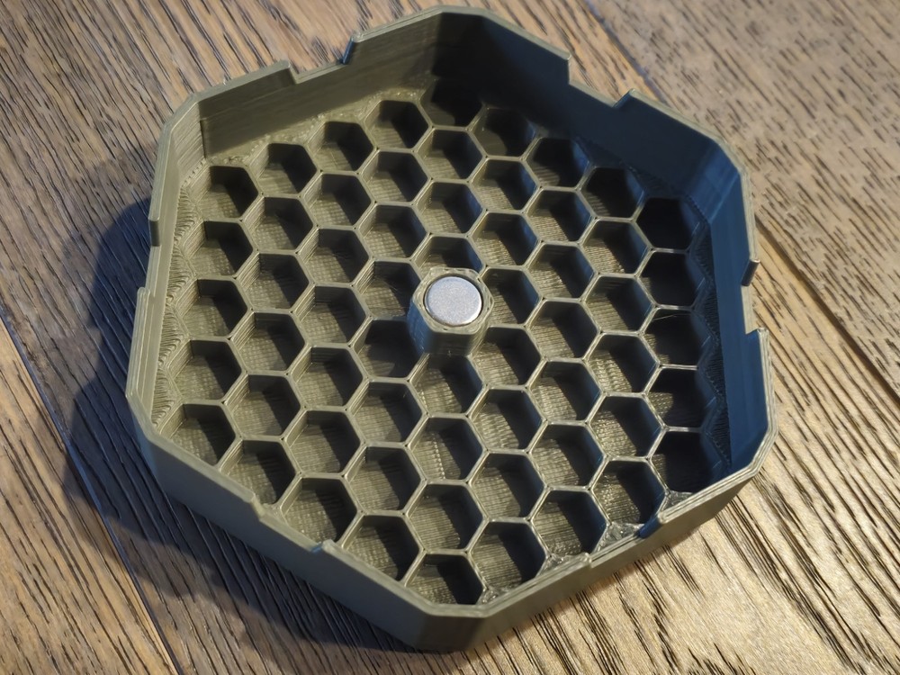 9mm Ammo Hexagonal Box Storage Magnetic Closure - 60 Rounds, Compact Pocketable