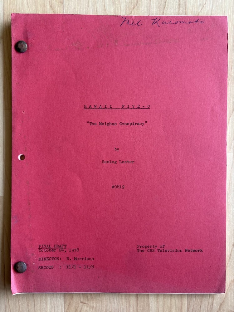 Hawaii Five-O 'The Meighan Conspiracy' Original Script