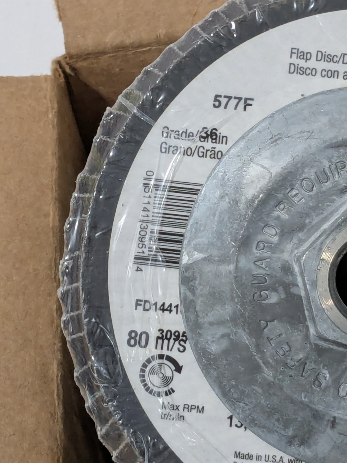 3M Flap Disc 4-1/2" Dia, 36 Grit, Zirconia Alumina, Type 27 Box of 10 7010308895