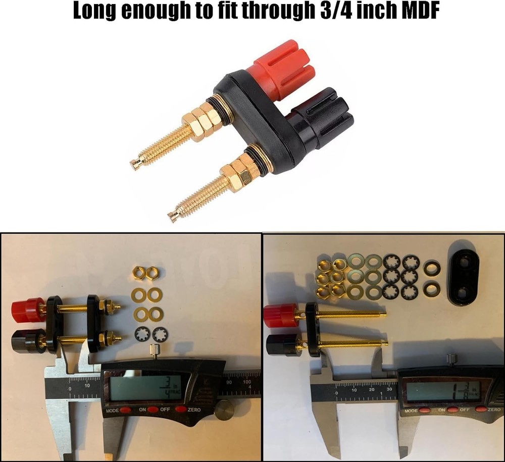 4Pcs Banana Jack Plugs Gold Plated Long Threaded Binding Post Speaker Connect...