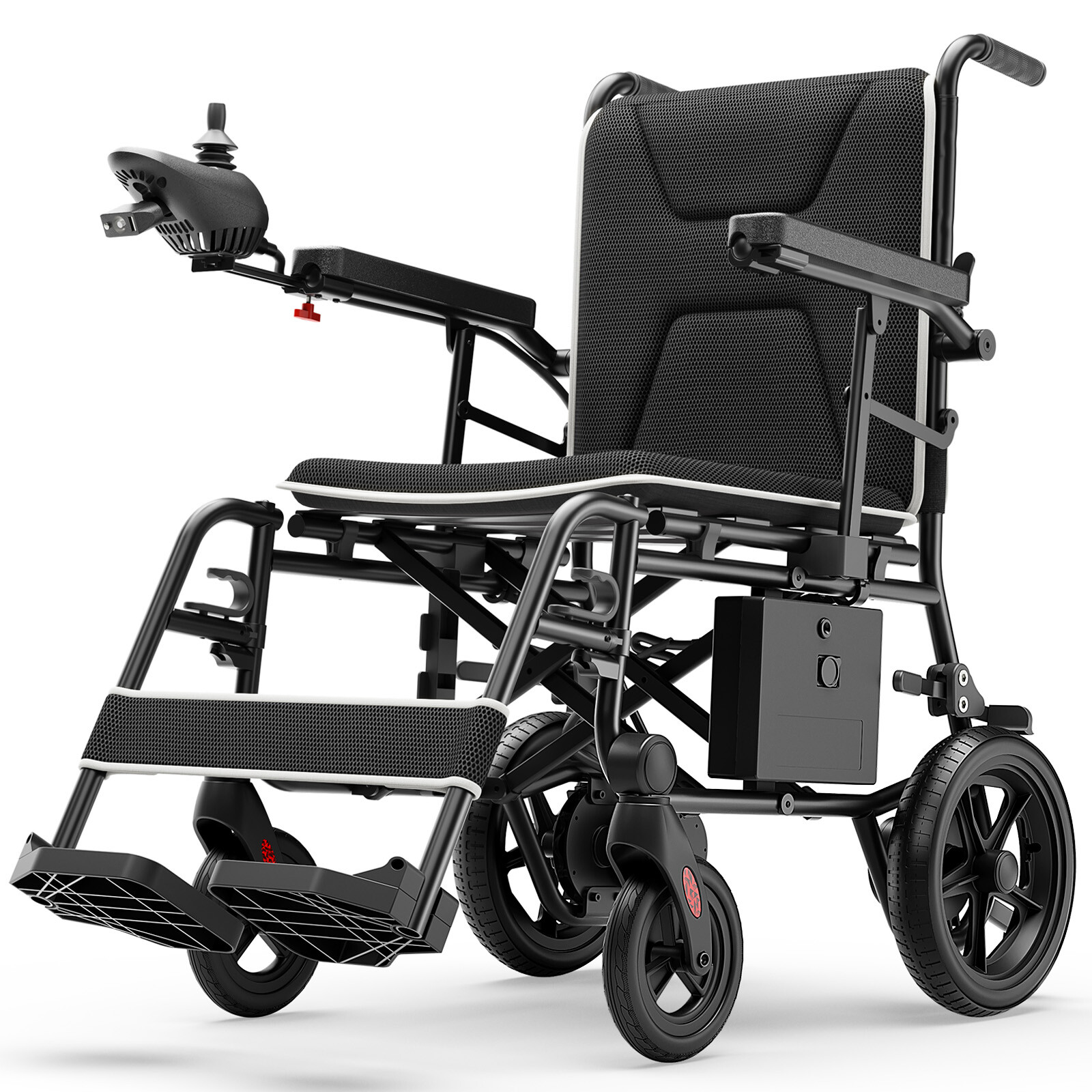 34.3lbs Ultra-Lightweight Electric Wheelchair 300lbs Capacity Foldable for Adult