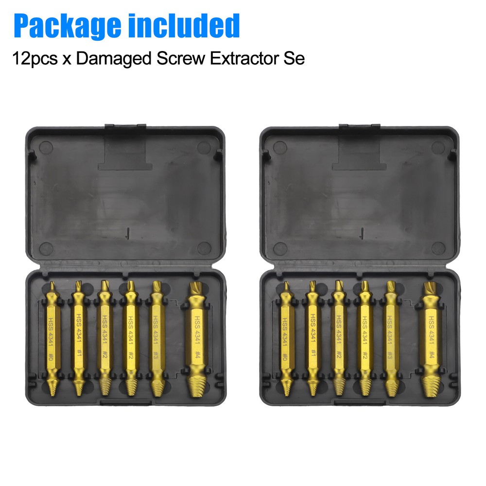 12pcs Fast Damaged Screw Extractor Speed Out Drill Bits Tool Broken Bolt Remover