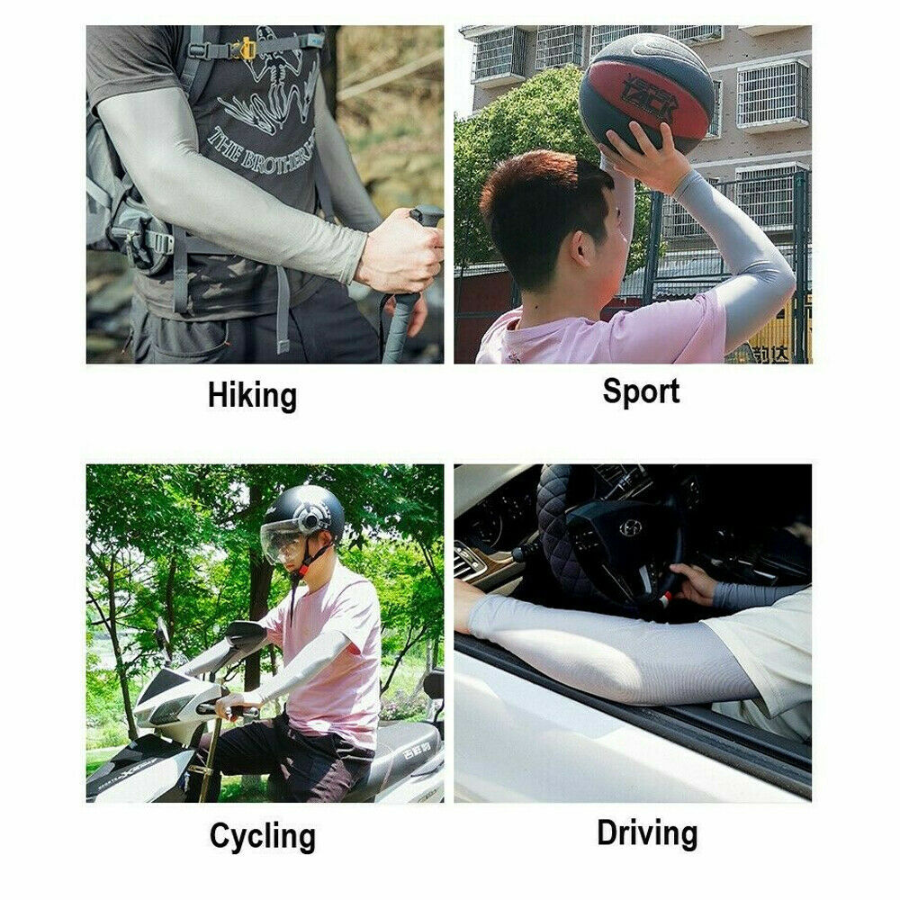 3 Pairs Cooling Arm Sleeves Cover UV Sun Protection Sports Outdoor For Men Women