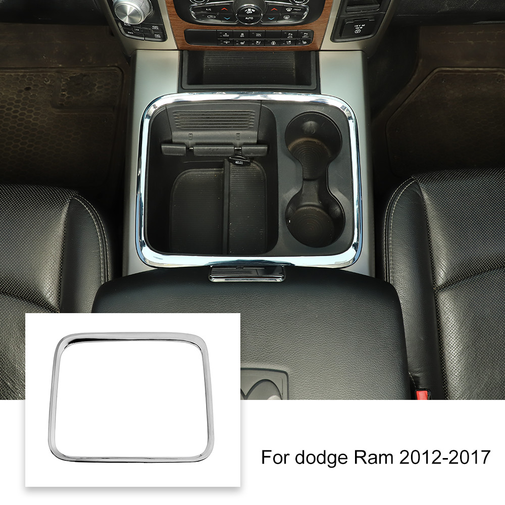 For Dodge RAM 2015-2017 Center Console Storage Box Cover Trim Decor Bezel Chrome