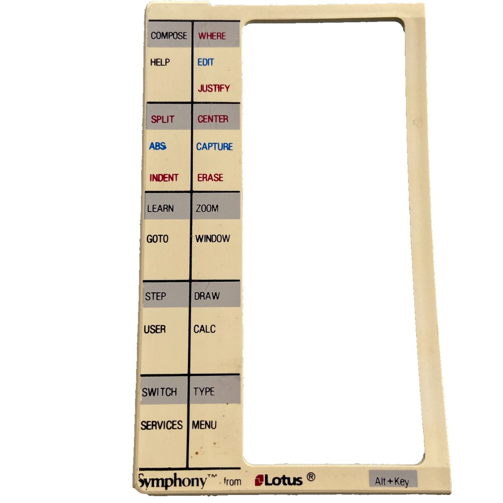 Keyboard Function Key Templates Overlay Symphony Lotus IBM Computer? Vintage