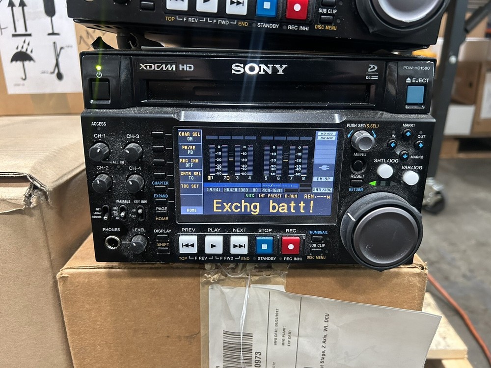 Sony PDW-HD1500 XD Cam HD Recorder Needs Battery Replacement