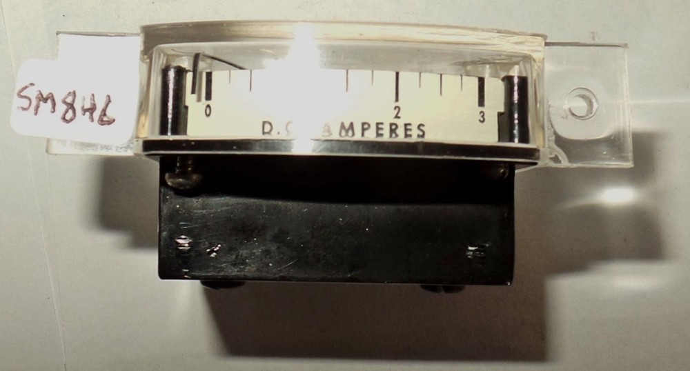 DC Rectangular Slot Meter Ammeter Amp Meter Amperes 0-3  Amperes