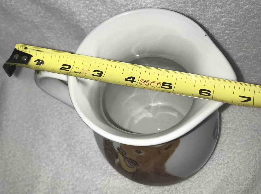 Signed Hand Painted Honey Bear Pitcher