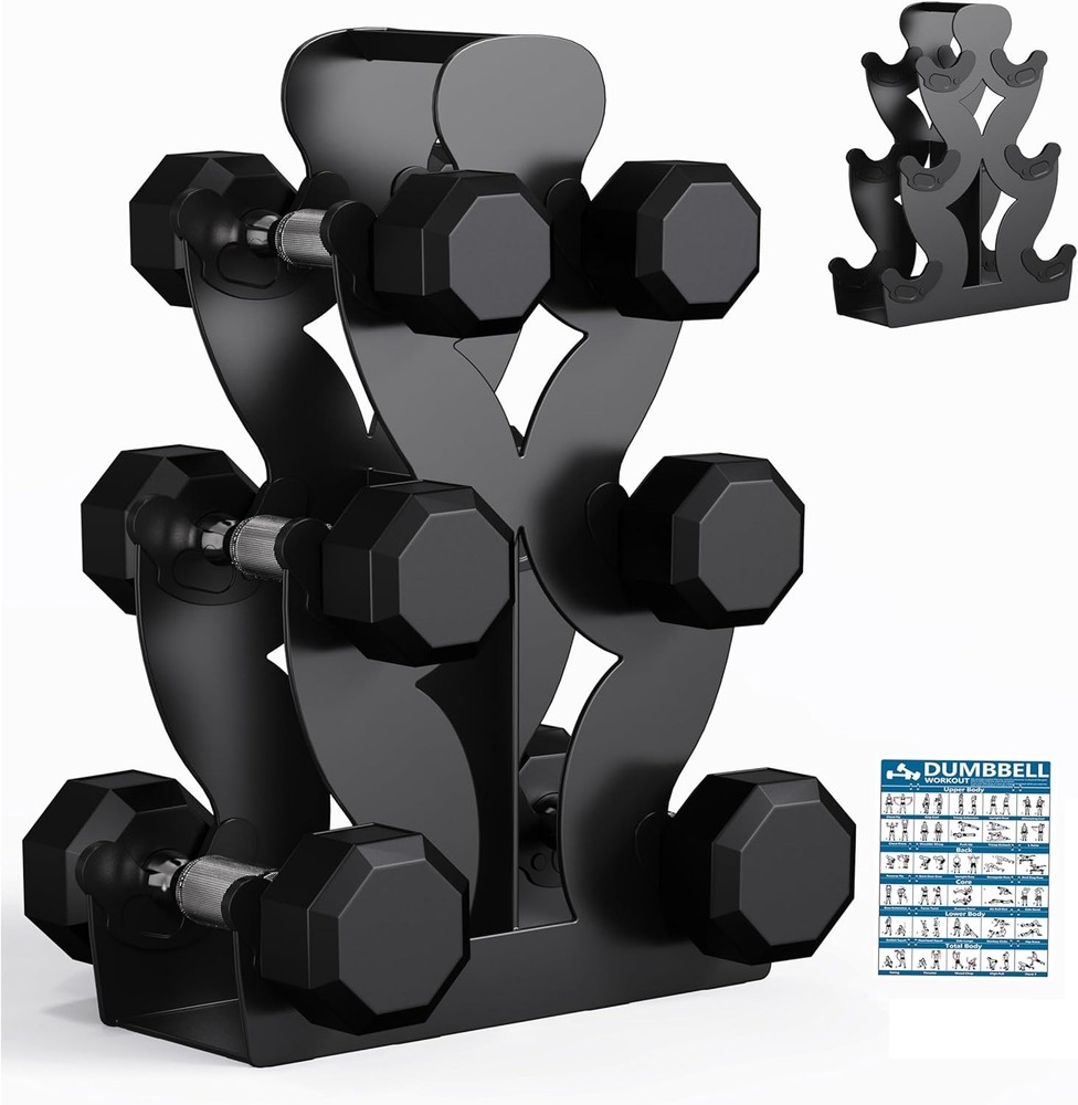 Dumbbell Rack Stand Only, No Install Needed Compact Design with Protective Edge