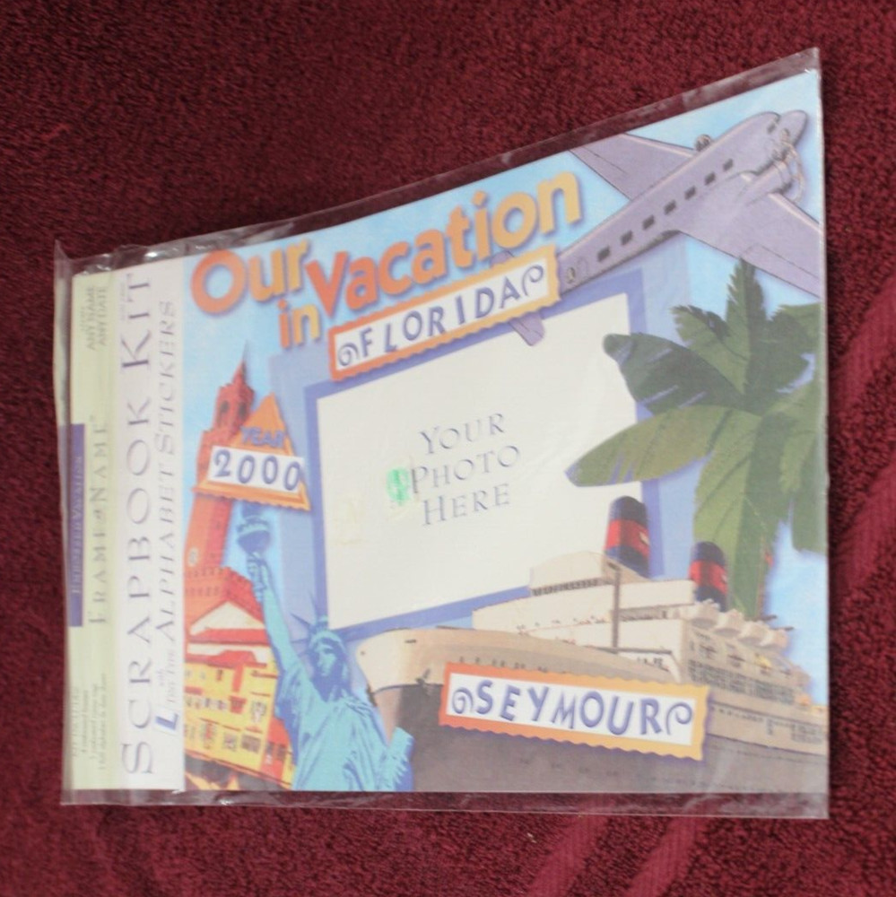 K &K & Co Frame A Name Scrapbook Kit - Embossed Vacation