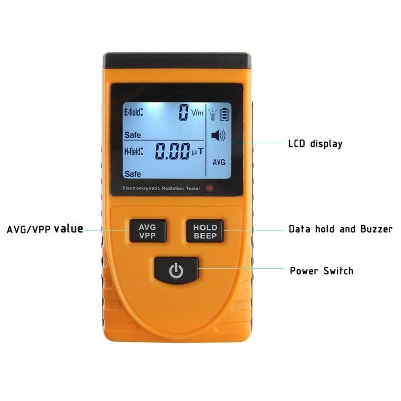 LCD Digital Electromagnetic Radiation Detector EMF Meter Dosimeter Tester Tool