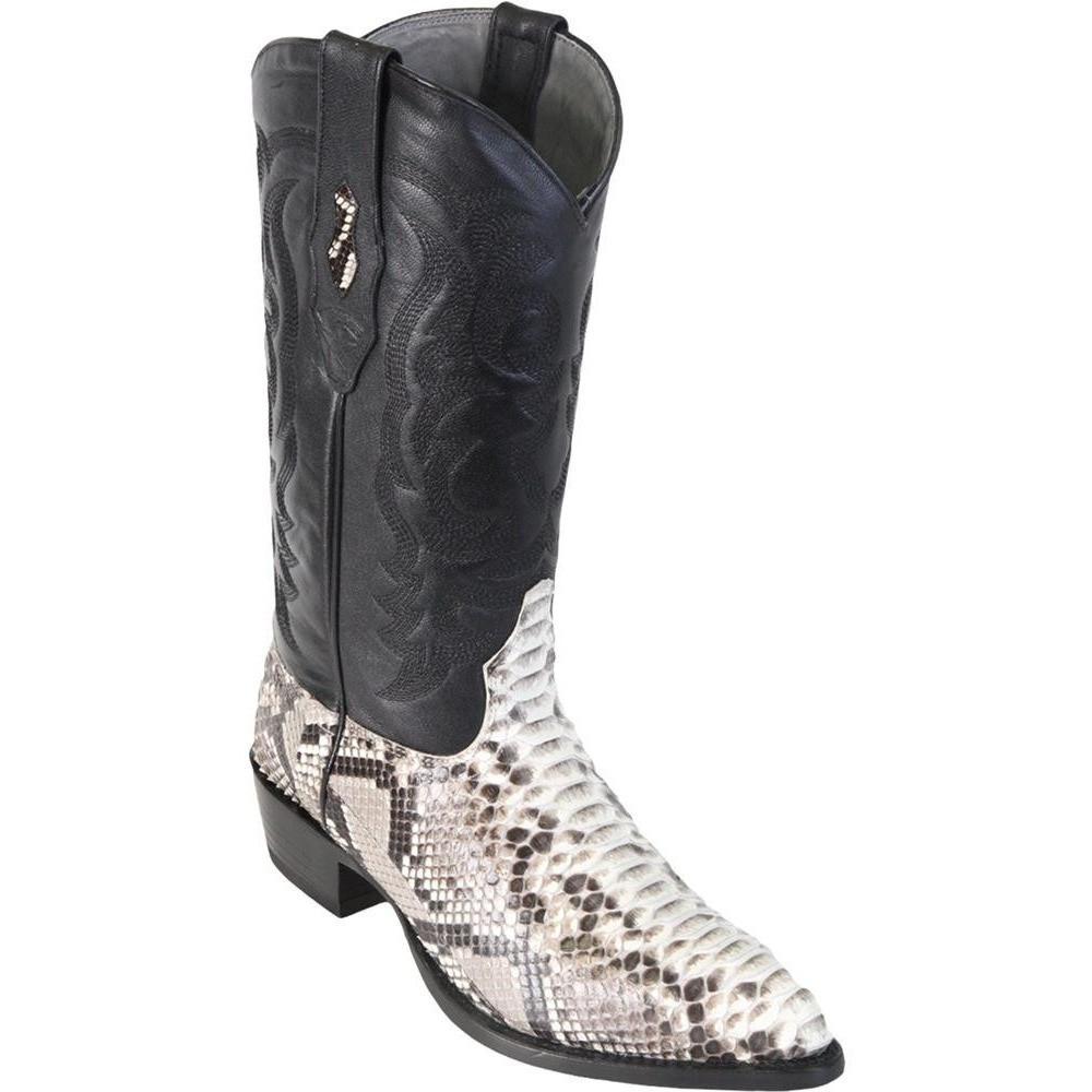LOS ALTOS MEN NATURAL GENUINE PYTHON SNAKE COWBOY J-TOE BOOT 995749 (D)